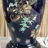 Old vase baluster enamelled lamp Boch Frères Keramis Belgium