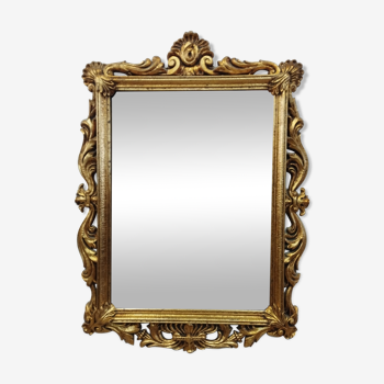 Miroir doré ancien en bois 40x56cm