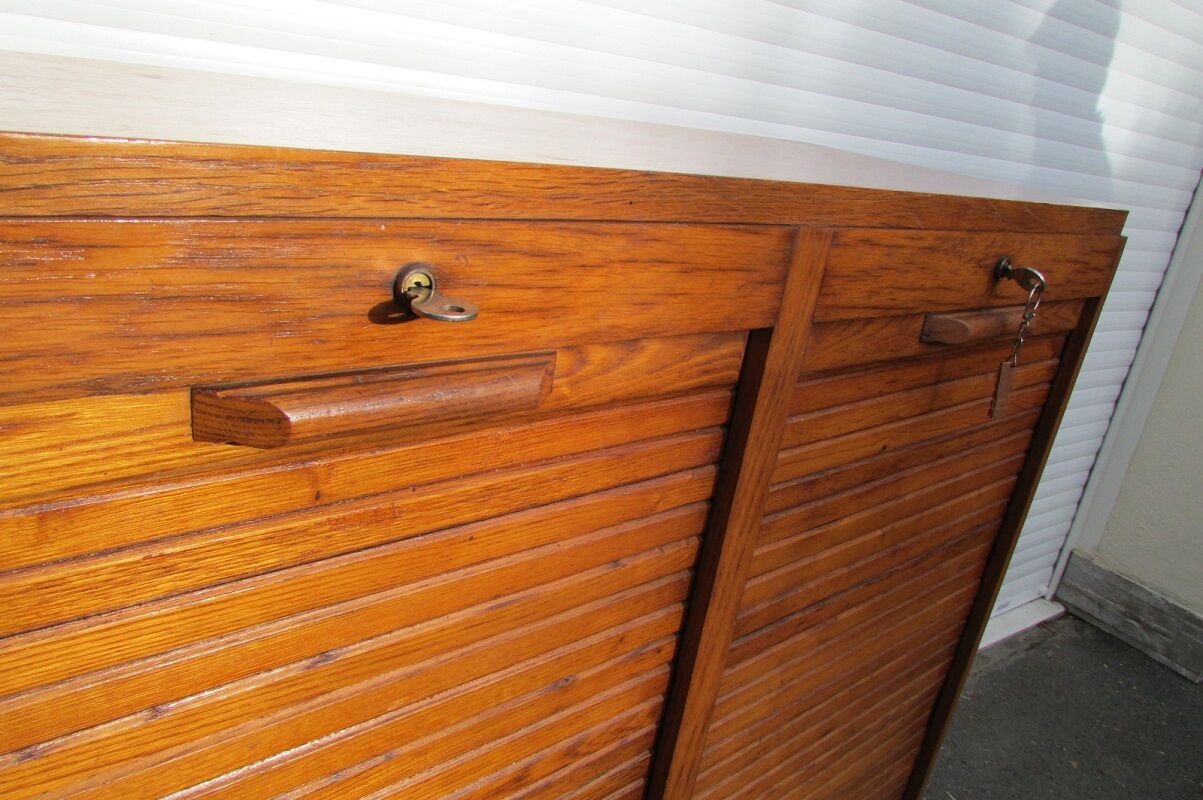 Double curtain binder, 1950-1960 in oak