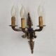 Set of 3 Bronze French Empire Style Triple Light Wall Sconces Neoclassical