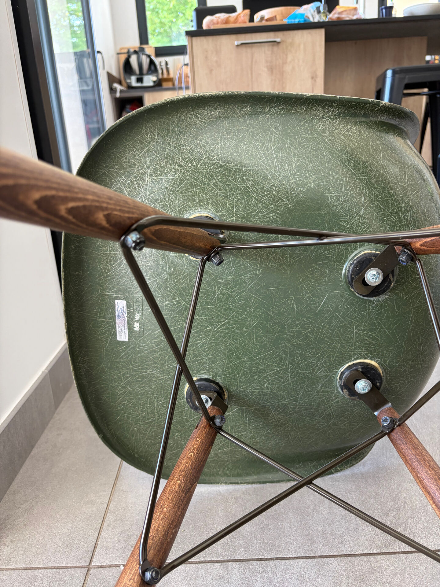 Olive green Eames chairs