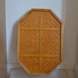Wicker meal tray with vintage patterns