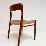 Refurbished set of 4 Model 75 chairs by Niels Møller, 1960s