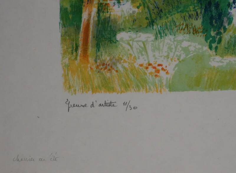 Paul Collomb: Path in Summer, original signed lithograph.