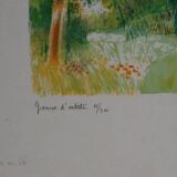 Paul Collomb: Path in Summer, original signed lithograph.