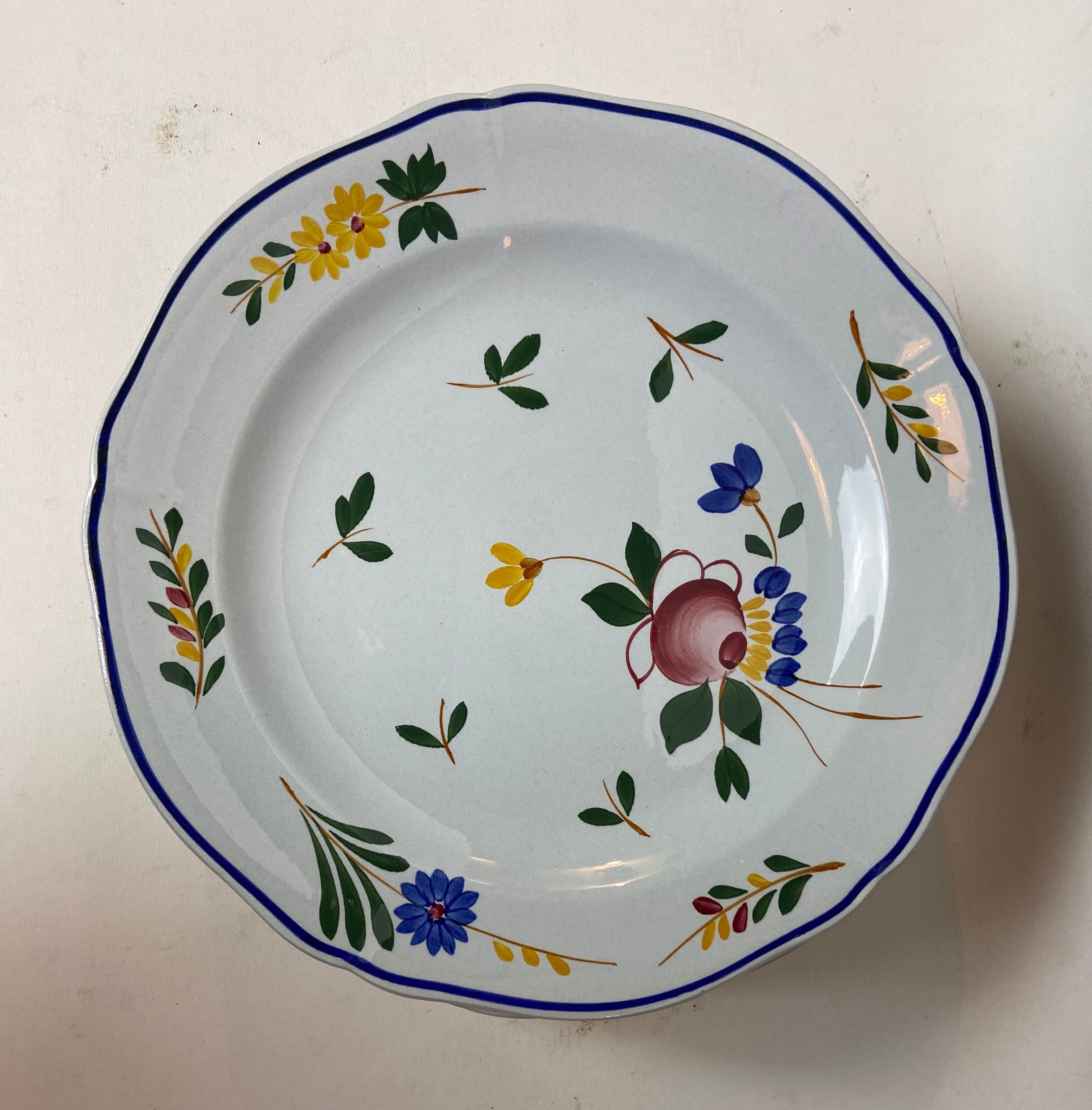 Ensemble de 11 assiettes à dessert Gien