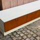 Large Scandinavian low sideboard 220x50cm solid teak & white TV unit 196