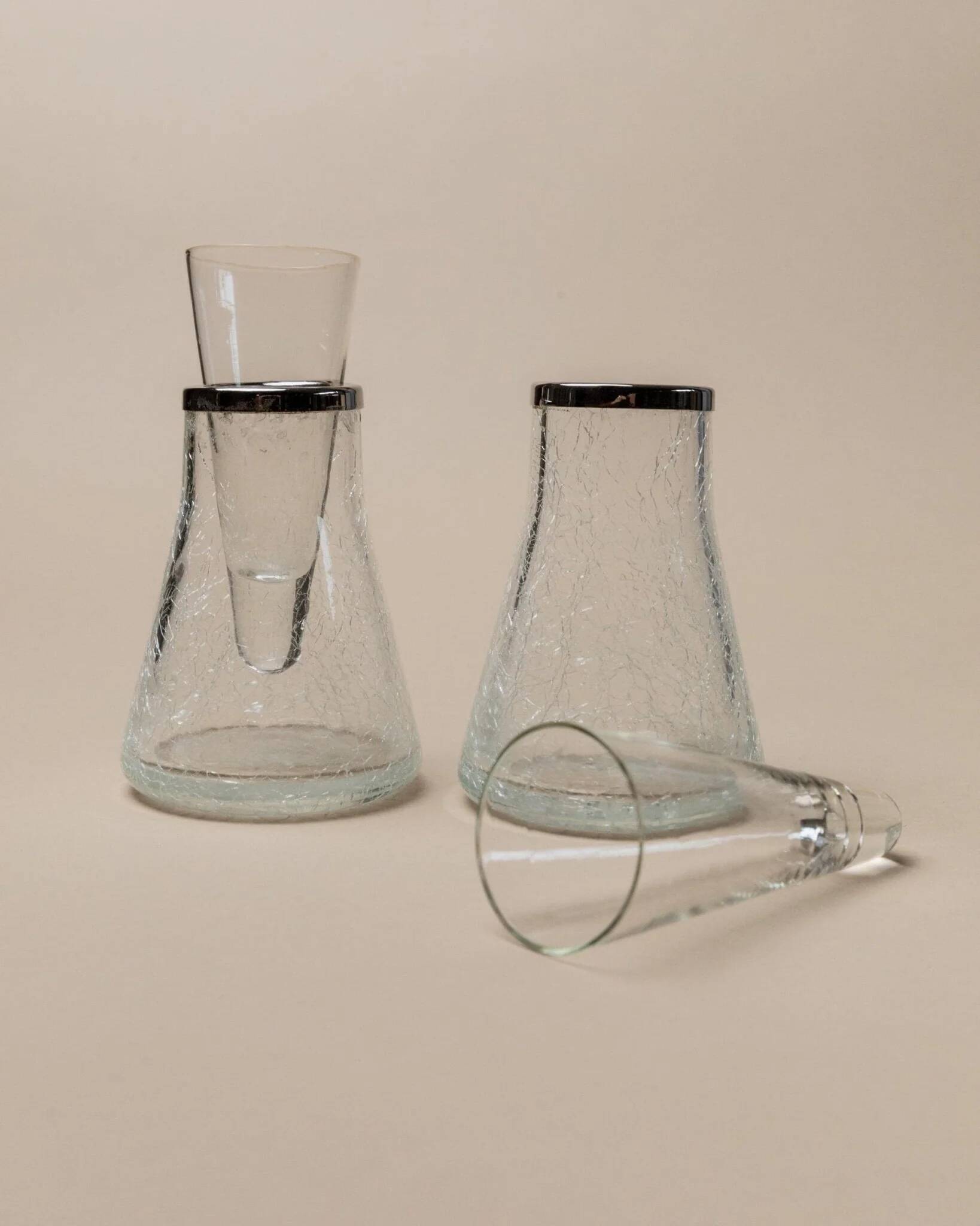 Argent Silverplated Metal Vintage Serving Set for Shots or Caviar-Tray, Ice Holders, Glasses, Italian 1970s Mid-Century Elegant