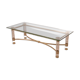 Table vintage années 70 en laiton et lucite design par sandro petti pour metalarte