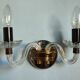 Pair of vintage glass/mirror two-arm wall lights