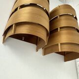 Pair of V155 wall lights in pine by Hans-Agne Jakobsson, Sweden, 1960.