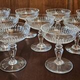 11 old crystal Champagne glasses