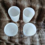 4 white champagne flutes