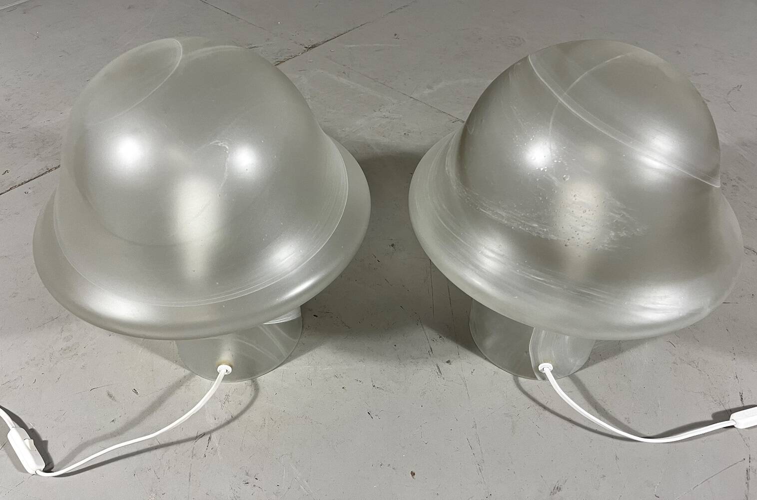 Peill & Putzler glass mushroom table lamps 1970’s