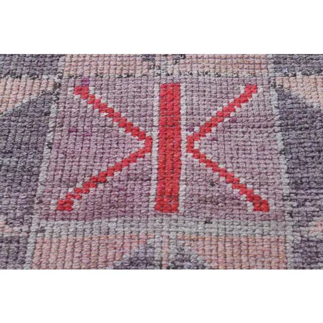 Pink Vintage Turkish Oushak Handmade Wool Tribal Runner Rug 85x378