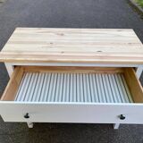 Scandinavian white and solid wood chest of drawers with 3 drawers