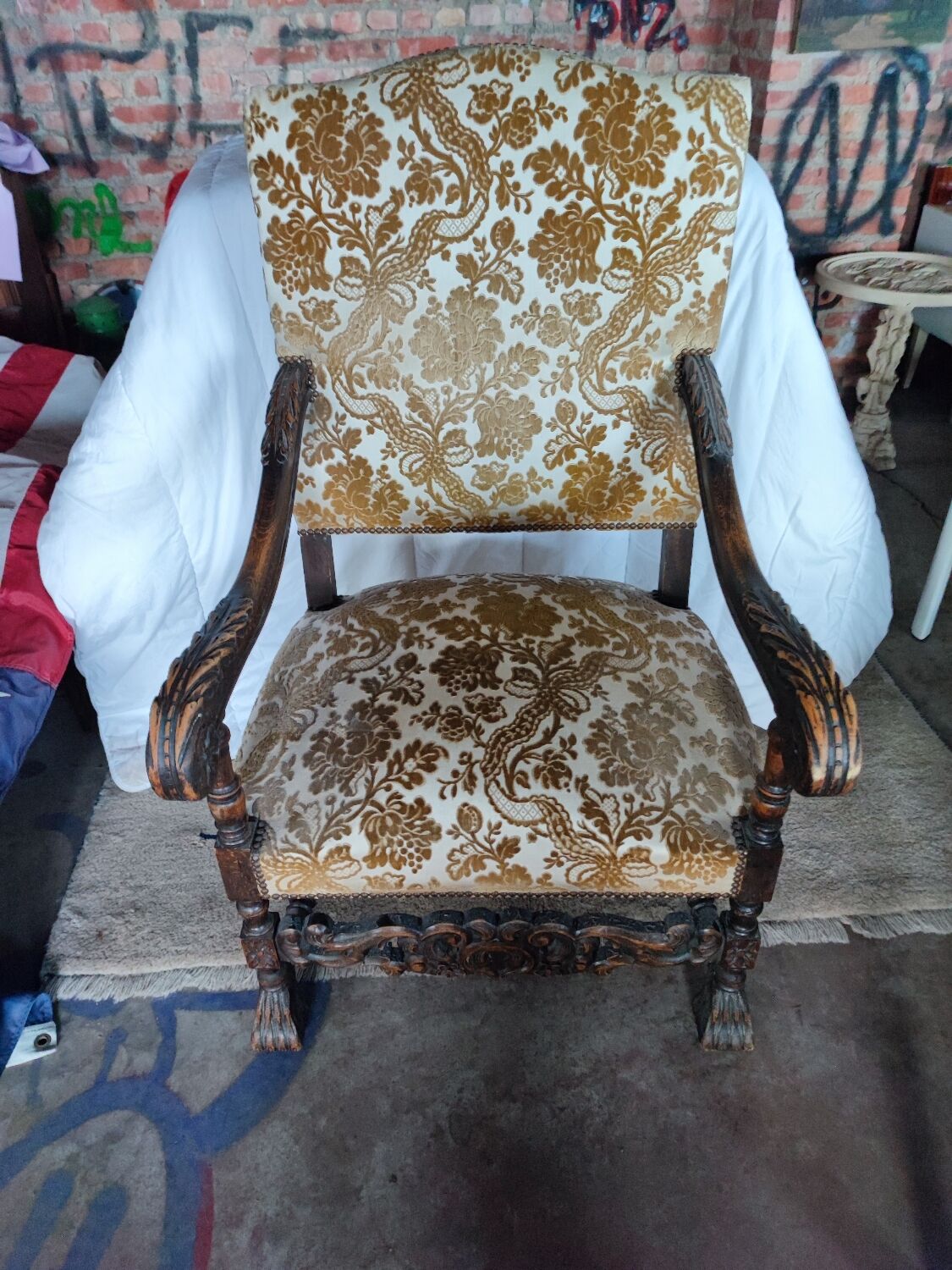 19th century armchair with original tapestry