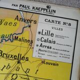 Ancienne carte scolaire : France, plaine du Nord Hatier Kaeppelin N°8.