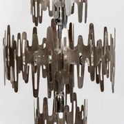 Brutalist stainless steel candlestick, France 1970