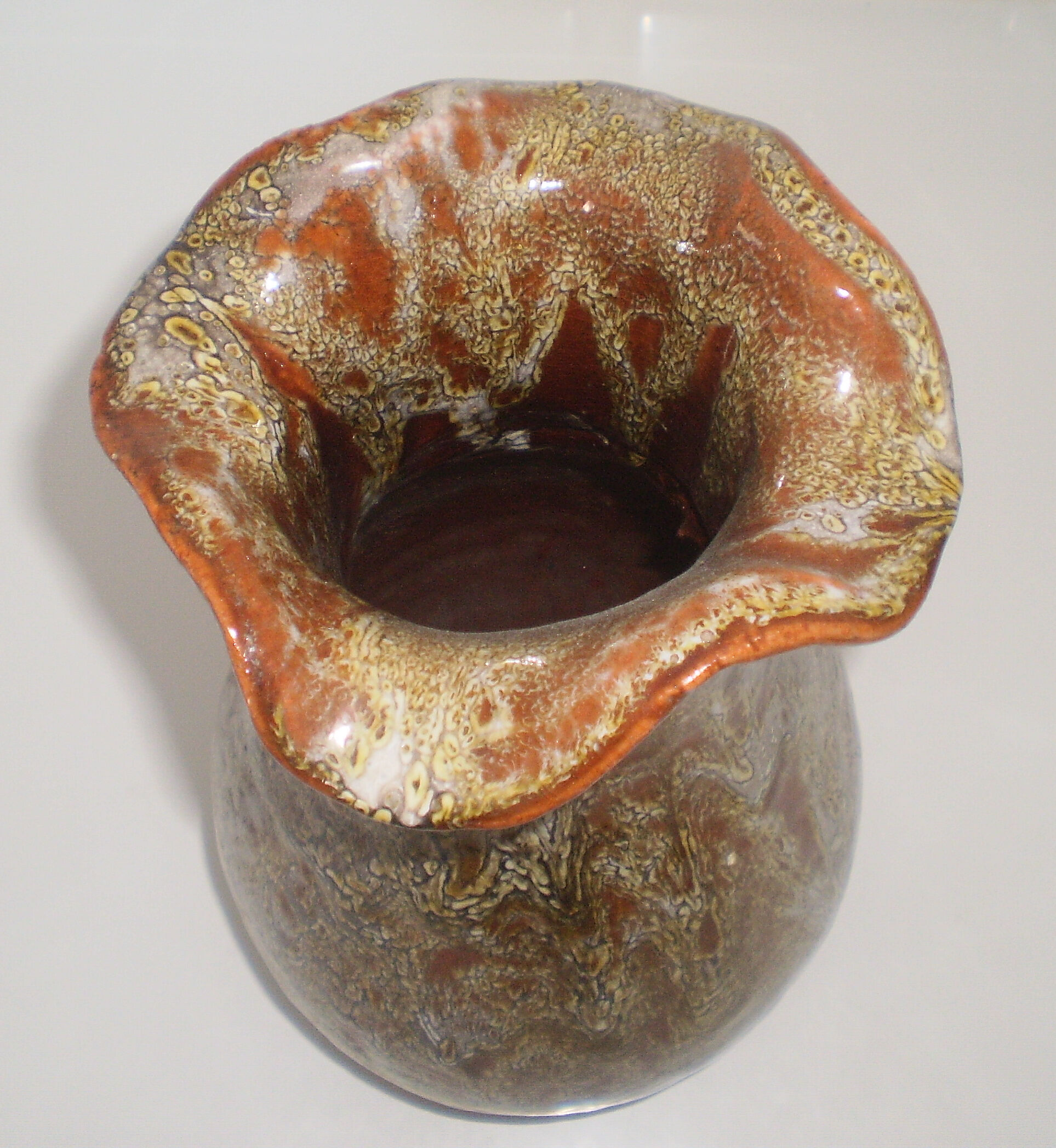 Vintage enamelled ceramic vase