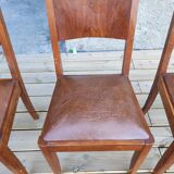 Set of 6 STELLA chairs, Art Deco, leather seat