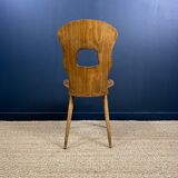 Set of 6 wooden bistro chairs Baumann Gentiane France 1960s