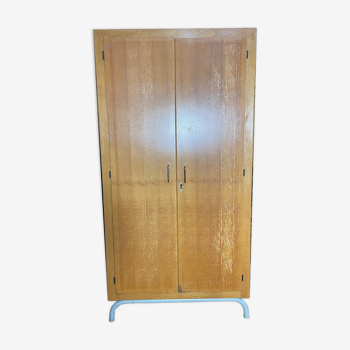 Armoire d’internat placage de chêne 1960