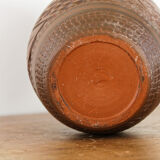 Carved terracotta vase, signed