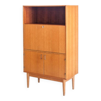 Vintage secretary furniture - Mid Century. Oak veneered wood. France 1950s