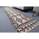 Vintage Turkish Hand-Knotted Wool Cotton White Runner 80x401