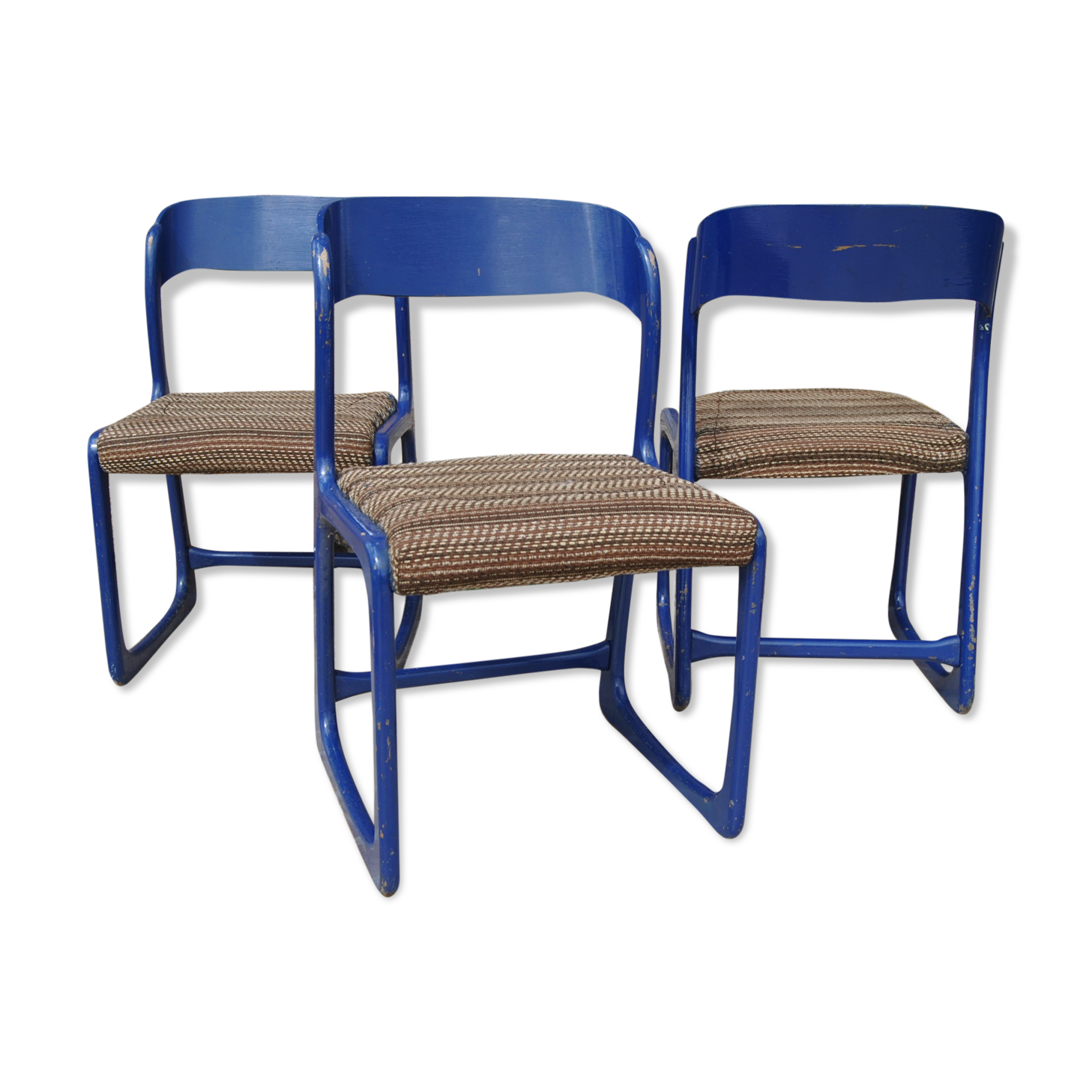 Set of 3 chairs Baumann Sleigh 60s/70s