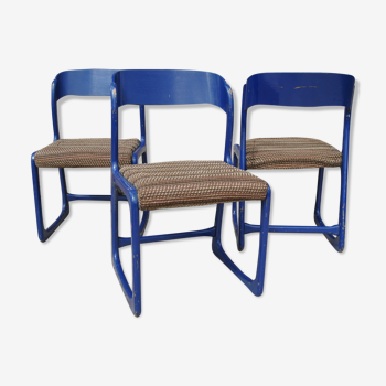 Set of 3 chairs Baumann Sleigh 60s/70s