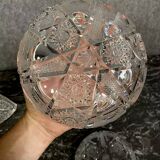 Magnificent series of 2 pieces in chiseled crystal art deco period