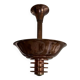 Vintage modernist chandelier, copper and glass, France 1930