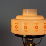 Set de 2 lampes de table en verre opalin, Tchécoslovaquie