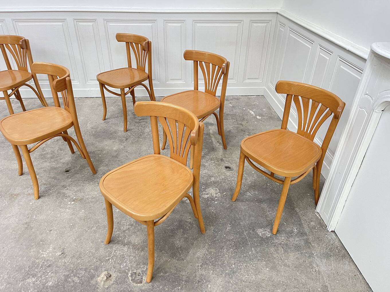 Baumann 'alouette' light bistro chairs