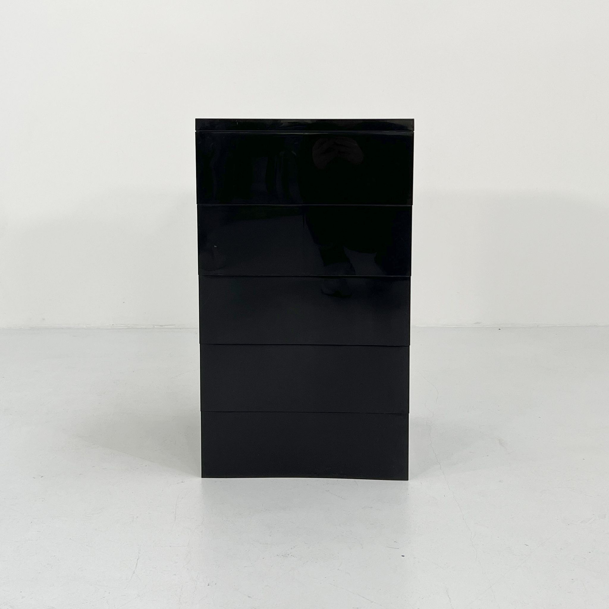 Black box with 5 drawers model "4601" by Simon Fussell for Kartell, 1970