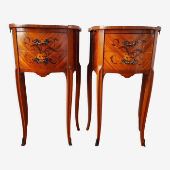 Pair of louis xv style bedside tables