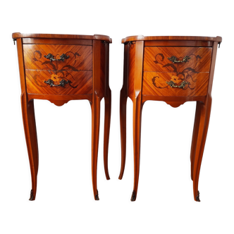 Pair of louis xv style bedside tables