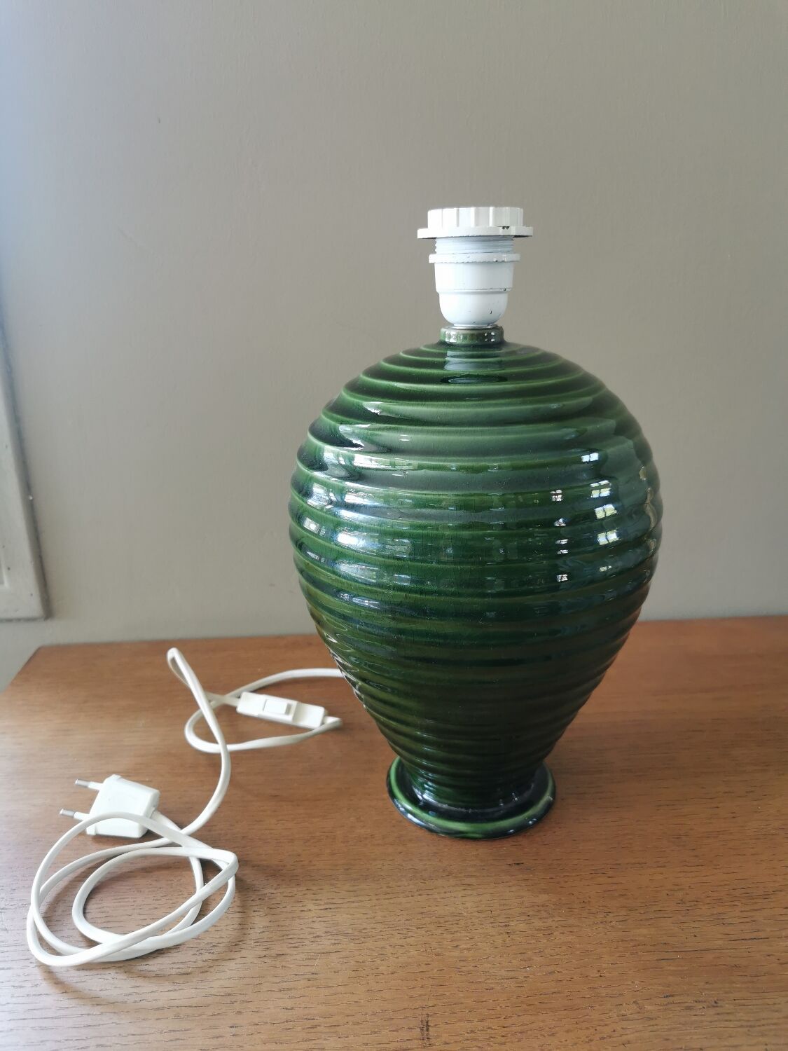 Vintage green ceramic lamp base