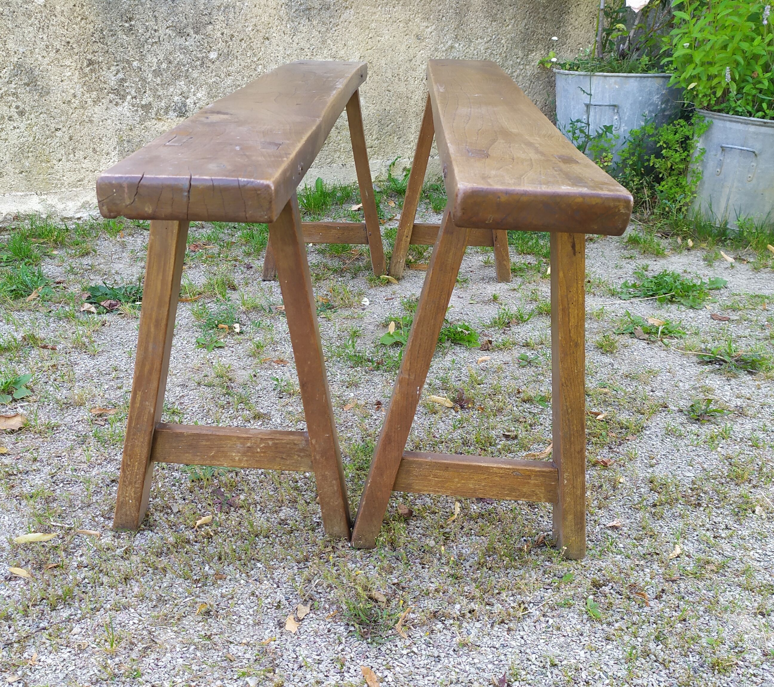 Pair of farm benches 150 cm