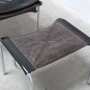 Reclining 'HE1106' lounge chair with ottoman by Hans Eichenberger for Strässle, 1978