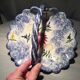 Breton earthenware basket with floral decoration empty pocket fruit cutter