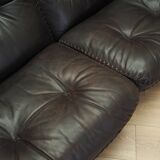Brown leather sofa, Swiss design, 1970s, manufacture: De Sede