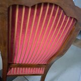 Fauteuil voltaire carmin et or