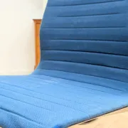 Eames office chair for Vitra, aluminium and blue fabric