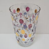 Vintage glass vase by Glasswork Novy Bor 1950's