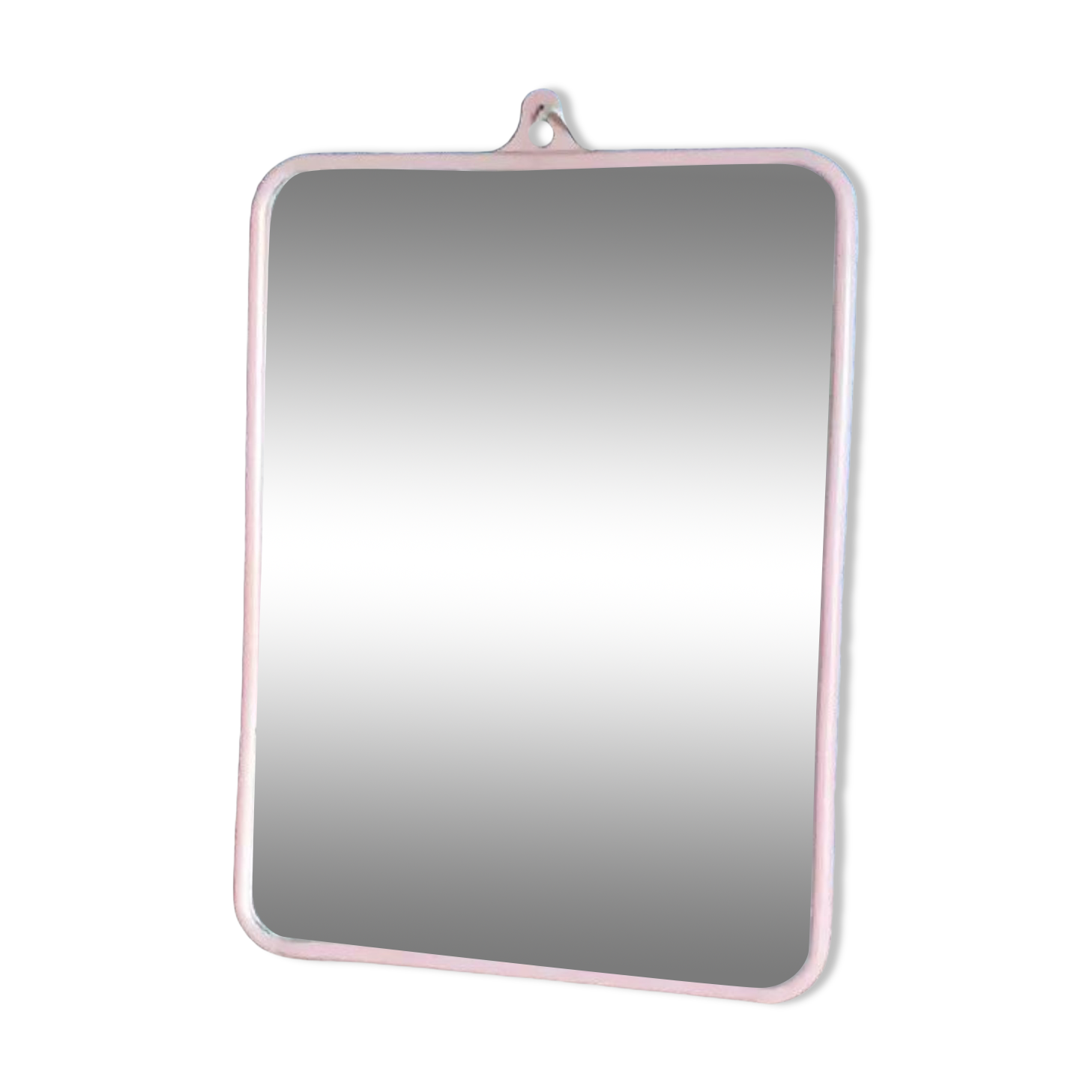 Barber mirror pink plastic surround 18x24cm