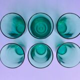 Batch of 8 verres to eau turquoise vintage retro