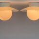 Pair of Space Age Glass & Ceramic Ceiling Lights, 1950's